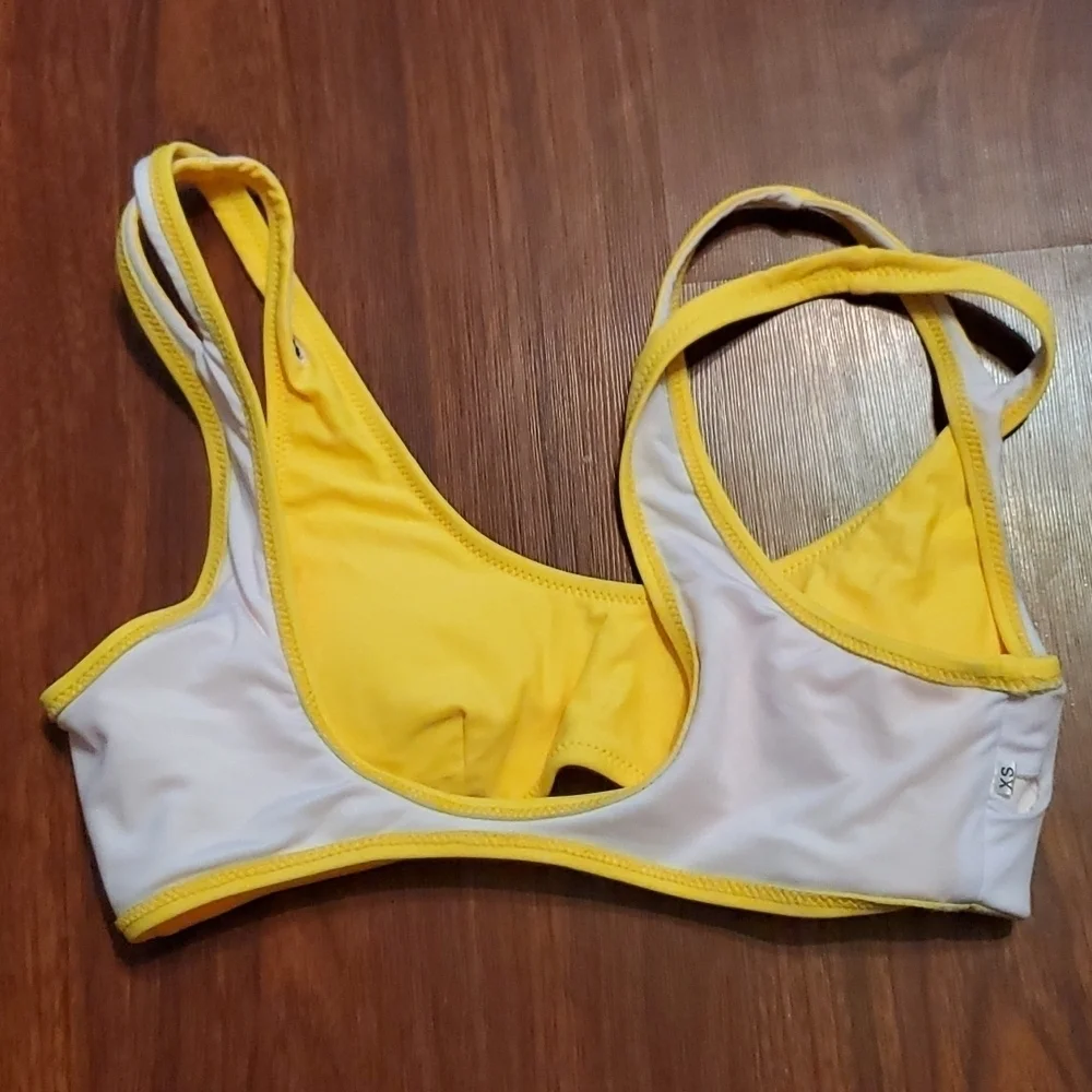 Bikini Top Womens Size XS Yellow Swimsuit